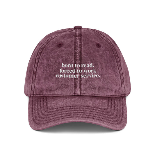 Born To Read Vintage Embroidered Cap