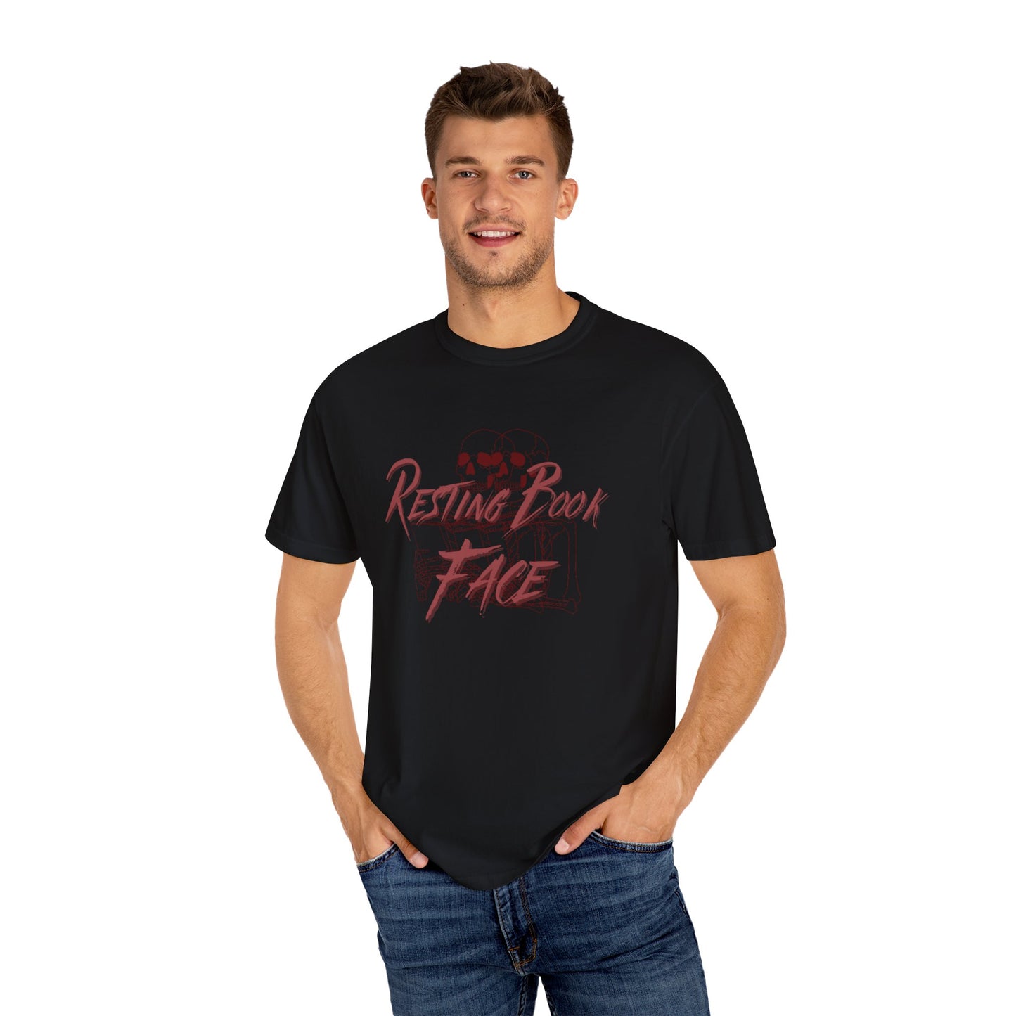 Resting Book Face Black Tee