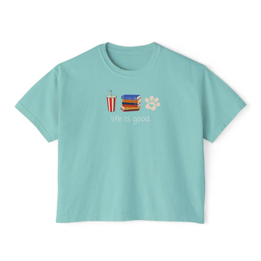 Life Is Good Paw Print Boxy Crop